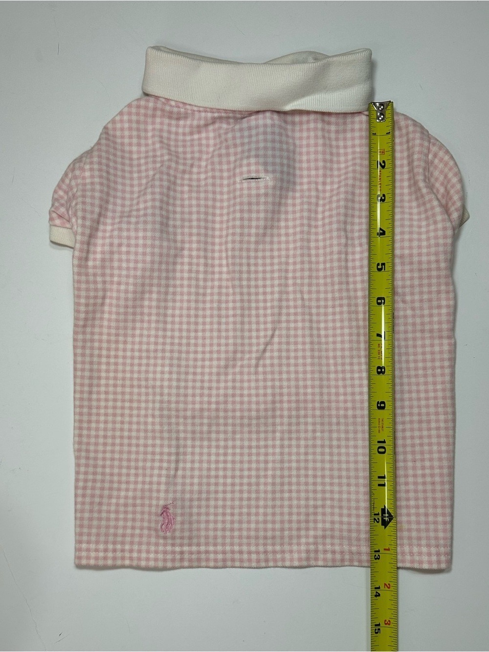 POLO RALPH LAUREN PINK GINGHAM DOG SHIRT LARGE PET POLO PREPPY COTTON PINK PONY - Picture 5 of 11